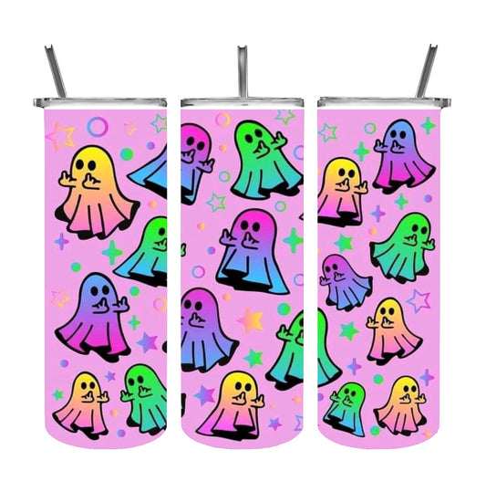 Pink Neon Ghost 20oz Tumbler